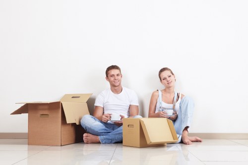Team reviewing health and safety procedures during a removals job
