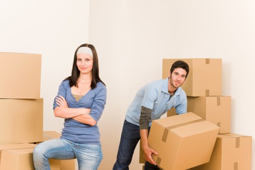 Boxes and moving supplies prepared for a Hackney removals job
